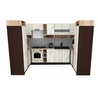 Bucatarie de Colt COSSY NEW 170-320-170, Wenge / Decor K001